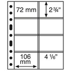 Insert sheets, Fully transparent - 4x2 compartments horizontal - LEUCHTTURM, Grande - type 4.CT - 4 Rings - Pocket dim: 106x72 mm. ■ per 5 piecess.