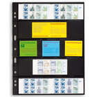 Insert sheets, Black 2-sided use - 5 compartments horizontal - LEUCHTTURM, Grande - type 5.S - 4 Rings - Pocket dim: 216x56 mm. ■ per 5 piecess.
