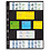 Insert sheets, Black 2-sided use - 5 compartments horizontal, Grande - type 5.S - 4 Rings - Pocket dim: 216x56 mm.