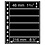 Insert sheets, Black 2-sided use - 6 compartments horizontal, Grande - type 6.S - 4 Rings - Pocket dim: 216x46 mm.