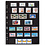 Feuilles de pochettes, Noir Utilisation des 2 côtés - 7 pochettes horizontale, Grande - type 7.S - 4 Anneaux - Dim. Du pochette: 216x38 mm.