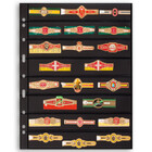 Feuilles de pochettes, Noir Utilisation des 2 côtés - 8 pochettes horizontale - LEUCHTTURM, Grande - type 8.S - 4 Anneaux - Dim. du pochette: 216x33 mm. ■ par 5 pièces.