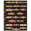 Einsteckblätter, Schwarz 2-seitige Verwendung - 8 Fächer horizontal, Grande - Typ 8.S - 4 Ringe - Fach abm: 216x33 mm.