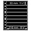 Einsteckblätter, Schwarz 2-seitige Verwendung - 8 Fächer horizontal, Grande - Typ 8.S - 4 Ringe - Fach abm: 216x33 mm.
