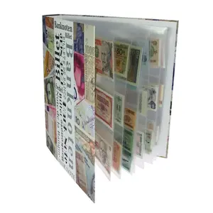 Blätter (4 Ringe) 2er Einteilung (215 x 145 mm.) geeignet für Banknoten - Transparent - Abm: 230 x 305 mm.