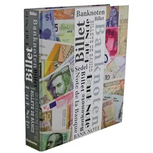 Blätter (4 Ringe) 2er Einteilung (215 x 145 mm.) geeignet für Banknoten - Transparent - Abm: 230 x 305 mm.