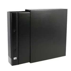 Compact A4, Album (4 rings) zonder inhoud, incl. cassette - Zwart - afm: 275 x 320 x 70 mm.