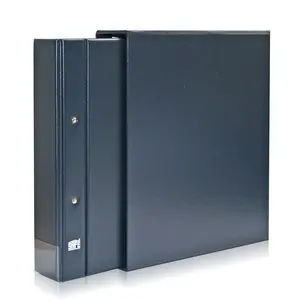 Compact A4, Album (4 rings) zonder inhoud, incl. cassette - Blauw - afm: 275 x 320 x 70 mm.