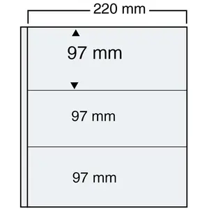 Compact A4, Sheets (4 rings) 3 compartments (220 x 97 mm.) Transparent - dim: 240 x 305 mm.