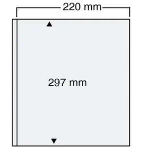 Compact A4, Bladen (4 rings) 1 vaks indeling (220 x 297 mm.) Transparant - afm: 240 x 305 mm.