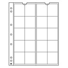 Leuchtturm, Numis, Feuilles (4 anneaux)  pour Monnaies Ø 34 mm. (20 pcs.)  Transparent - dim: 193x217 mm. ■ par 5 pcs.