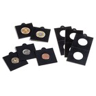 Coin holders (50x50 mm.) Self-adhesive  - 32.5 mm. Black ■ per 25 pcs.