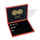 Leuchtturm, Presentation case, Volterra Uno - for Coins - Verneli, 20CHF, Gold in capsules (28 pc.)  Red - dim: 305x245x30 mm. ■ per pc.