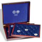 Leuchtturm, Presentation case, Volterra Trio - for German 10 Mark coins (1972-01)  Mahogany color - dim: 330x270x55 mm. ■ per pc.