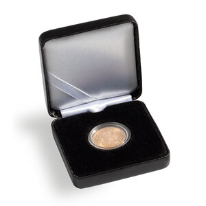 Munten box, Nobile - voor Munten Ø 36 mm. (1 st.) Zwart - afm: 65 x 65 x 26 mm.