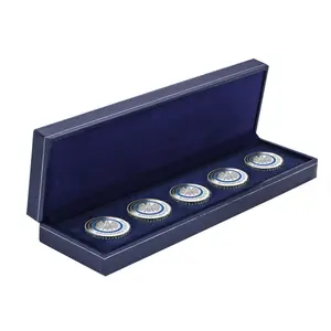 Luxus, Munten box, Long - Vormschuim - Blauw - afm: 242 x 67 x 35 mm.