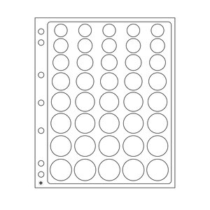 ENCAP, Blätter (4 Ringe) für Euro-Münzsätze (5 Sätze) Transparent - Abm: 240 x 282 mm.
