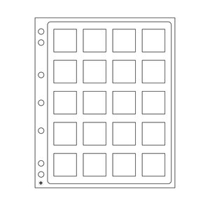 ENCAP, Feuilles (4 anneaux ) pour Capsules 50 x 50 mm. (20 pcs.) Transparent - dim: 240 x 282 mm.