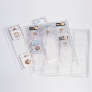 ENCAP, Sheets (4 rings) for Slabs capsules 60 x 85 mm. (9 pcs.) Transparent - dim: 240 x 282 mm.