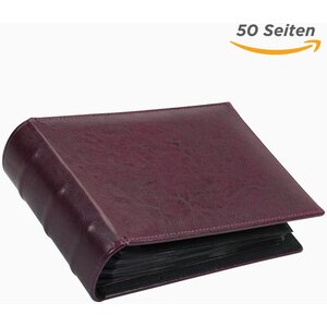 Classic, Album (gebunden) für Banknoten (195 x 130 mm.) mit 50 Blätter - Rot - Abm: 215 x 150 x 58 mm.