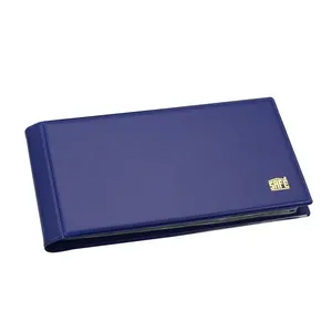 Taschenformat, Album (gebunden) für Münzen Ø 40 mm. (80 Stk.) 10 Blätter - Blau - Abm: 210 x 105 x 25 mm.