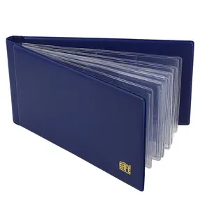 Pocket size, Album (bound) for Coins Ø 40 mm. (80 pcs.) 10 sheets - Blue - dim: 210 x 105 x 25 mm.
