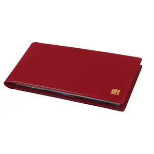 Taschenformat, Album (gebunden) für Münzen Ø 40 mm. (80 Stk.) 10 Blätter - Rot - Abm: 210 x 105 x 25 mm.