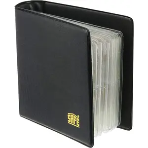 Pocket size, Album (bound) for Coins Ø 38 mm. (40 pcs.) 10 sheets - Black - dim: 110 x 120 x 25 mm.