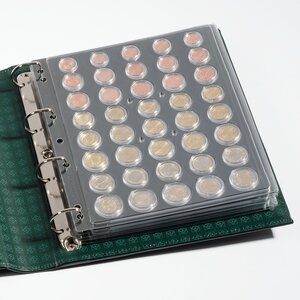 ENCAP, Sheets (4 rings) for coins Ø 22,2-23 mm. (48 pcs.) Transparent - dim: 240 x 282 mm.