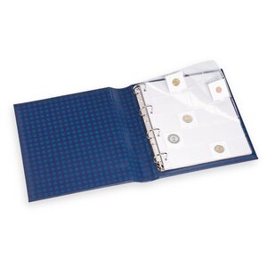 Grande, Sheets (4 rings) for coin holders 67 x 67 mm. (12 pcs.) Transparent - dim: 240 x 312 mm.