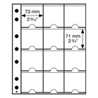 Leuchtturm, Grande, Blätter (4 Ringe)  für Münzrähmchen 67x67 mm. (12 Stk.)  Transparent - Abm: 240x312 mm. ■ pro 5 Stk.