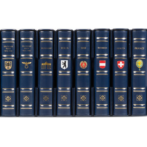 Album - Berlin - type Perfect DP (Classic) - incl. boite de protection et sans feuilles - Bleu - Leuchtturm (barre rotative)