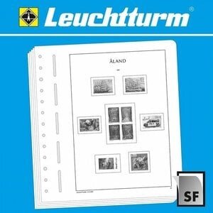 Supplement period: 1984-2023 - Aland  - Sheets for basic album (64 pcs.) - Leuchtturm,  preprint sheets (champagne colored)