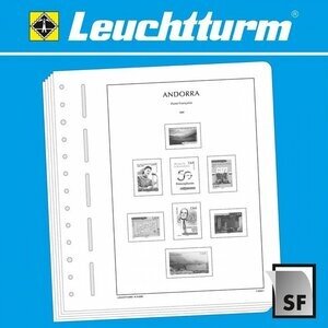 Supplément de période: 2020-2023 - Andorre, courrier français  - Feuilles pour l'album de base (9 pcs.) - Leuchtturm, Feuilles pré-imprimées à  (couleur champagne)