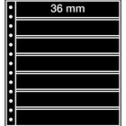Insert sheets, Black 2-sided use - 7 compartments horizontal - LEUCHTTURM, R - type 7.S - 13 Rings - Pocket dim: 248x36 mm. ■ per 5 piecess.