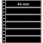 Einsteckblätter, Schwarz 2-seitige Verwendung - 6 Fächer horizontal - LEUCHTTURM, R - Typ 6.S - 13 Ringe - Fach abm: 248x44 mm. ■ pro 5 Stück.