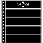 Insert sheets, Fully transparent - 5 compartments horizontal - LEUCHTTURM, R - type 5.S - 13 Rings - Pocket dim: 248x54 mm. ■ per 5 piecess.