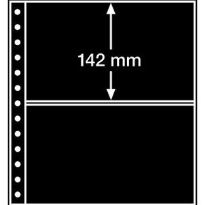 Insert sheets, Black 2-sided use - 2 compartments horizontal, R - type 2.S - 13 Rings - Pocket dim: 248x142 mm.