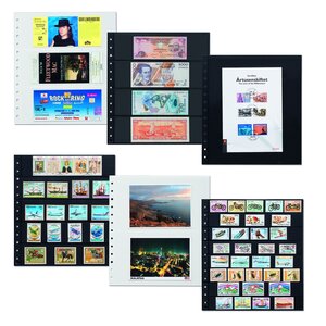Insert sheets, Black 2-sided use - 1 compartment horizontal, R - type 1.S - 13 Rings - Pocket dim: 248x287 mm.