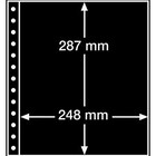 Insert sheets, Black 2-sided use - 1 compartment horizontal - LEUCHTTURM, R - type 1.S - 13 Rings - Pocket dim: 248x287 mm. ■ per 5 piecess.