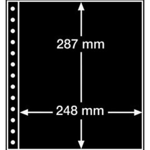 Einsteckblätter, Schwarz 2-seitige Verwendung - 1 Fach horizontal, R - Typ 1.S - 13 Ringe - Fach abm: 248x287 mm.