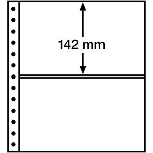 Insert sheets, Fully transparent - 2 compartments horizontal, R - type 2.C - 13 Rings - Pocket dim: 248x142 mm.