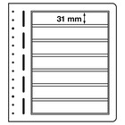 Insert sheets, Champagne - 7 compartments horizontal - LEUCHTTURM, LB - type LB.7 - 13 Rings - Pocket dim: 190x31 mm. ■ per 10 piecess.