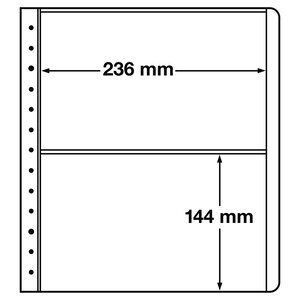 Insert sheets, Champagne - 2 compartments horizontal, LB - type LB.SH.2 - 13 Rings - Pocket dim: 236x144 mm.