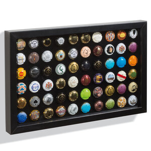 Presentation Display, Finestra - suitable for Champagne capsules (60 pcs.) Black with Black interior - dim: 403 x 255 x 34 mm.