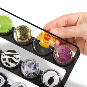 Grande Compart, Bladen (4 rings) geschikt voor Flessendoppen (42 st.) Transparant met Zwarte achtergrondfolie - afm: 240 x 296 mm.