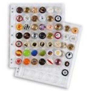 ENCAP, Bladen (4 rings) geschikt voor Bierdoppen Ø 32,5 mm. (42 st.) Transparant - afm: 240 x 282 mm.