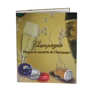 Album (4 Ringe) geeignet für Champagner-Deckel - inkl. 2 Blätter - Designdruck - Abm: 290 x 325 x 60 mm.