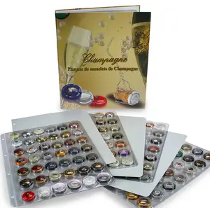 FC, Sheets (4 rings) 42 compartments - suitable for Champagne caps - Transparent - dim: 230 x 305 mm.