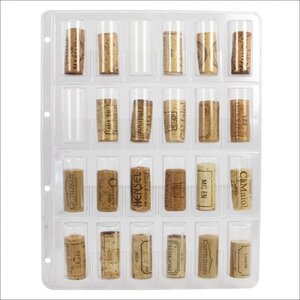 FC, Sheets (4 rings) 24 compartments (23 x 55 mm.) suitable for Corks - Transparent - dim: 230 x 305 mm.
